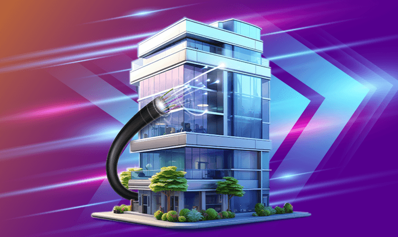 Edificio conectado por fibra óptica